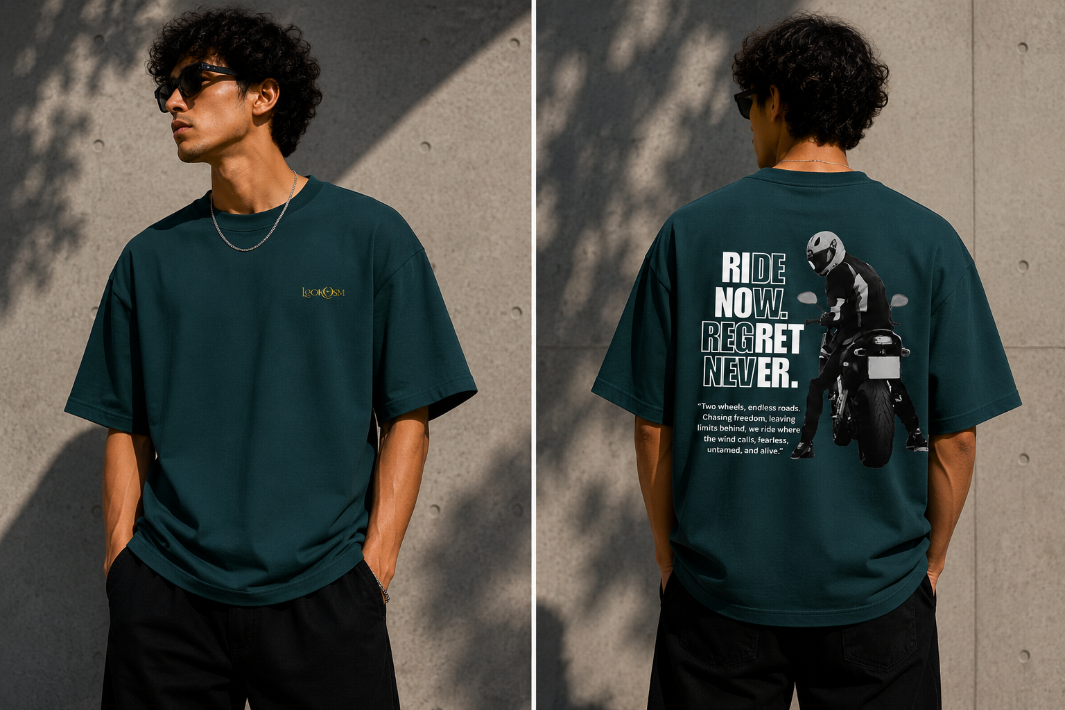 Ride Now Regret Never Oversized Tee