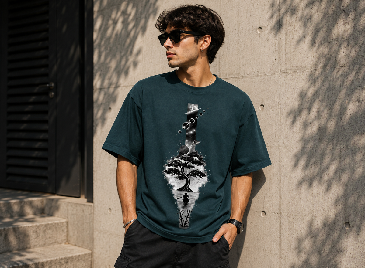 Tree & Moon Oversized Tee