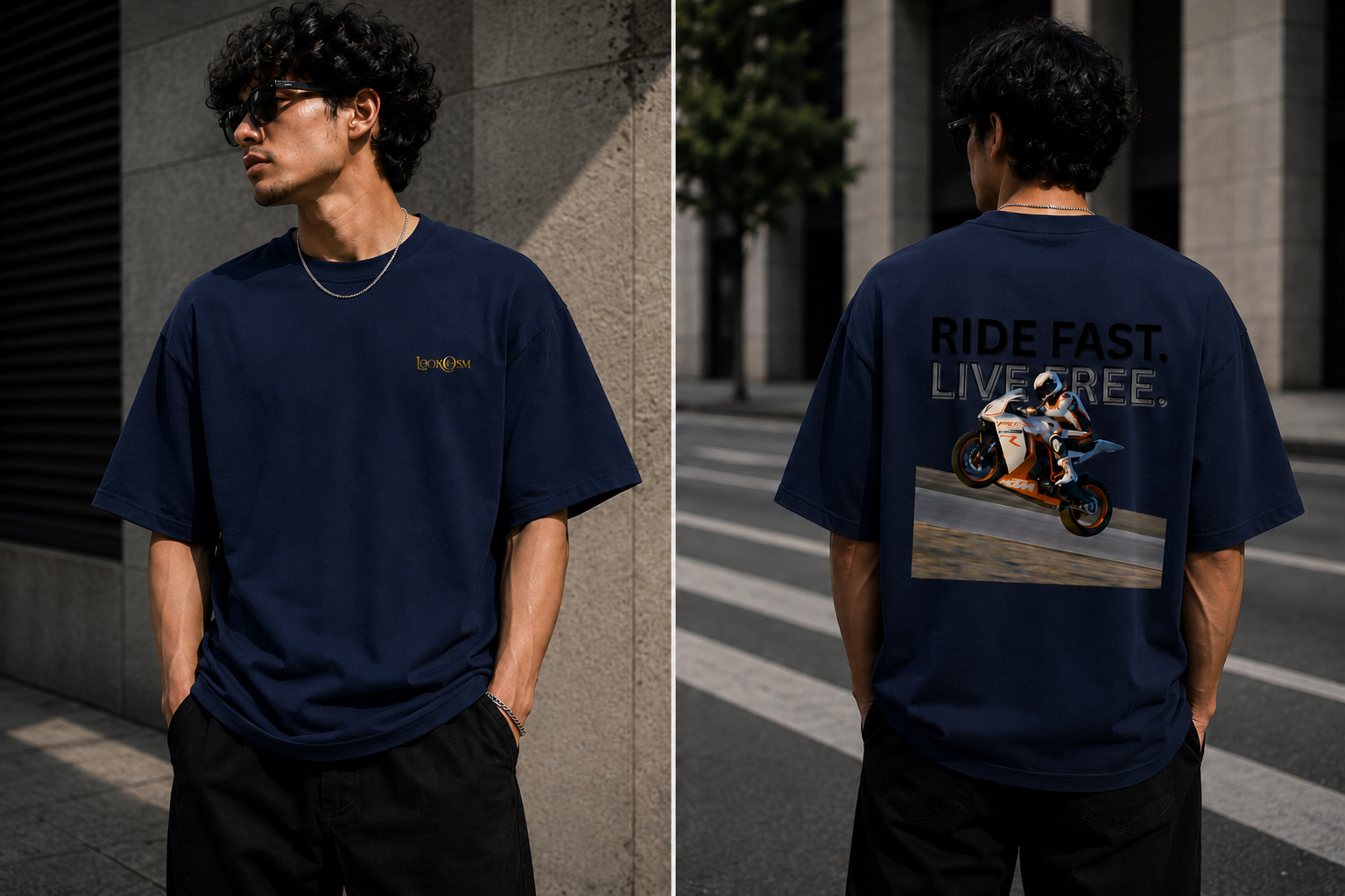 Ride Fast Live Free Oversized Graphic T-Shirt