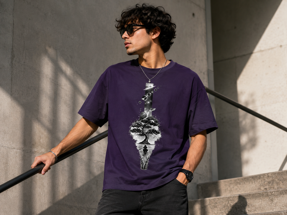 Tree & Moon Oversized Tee