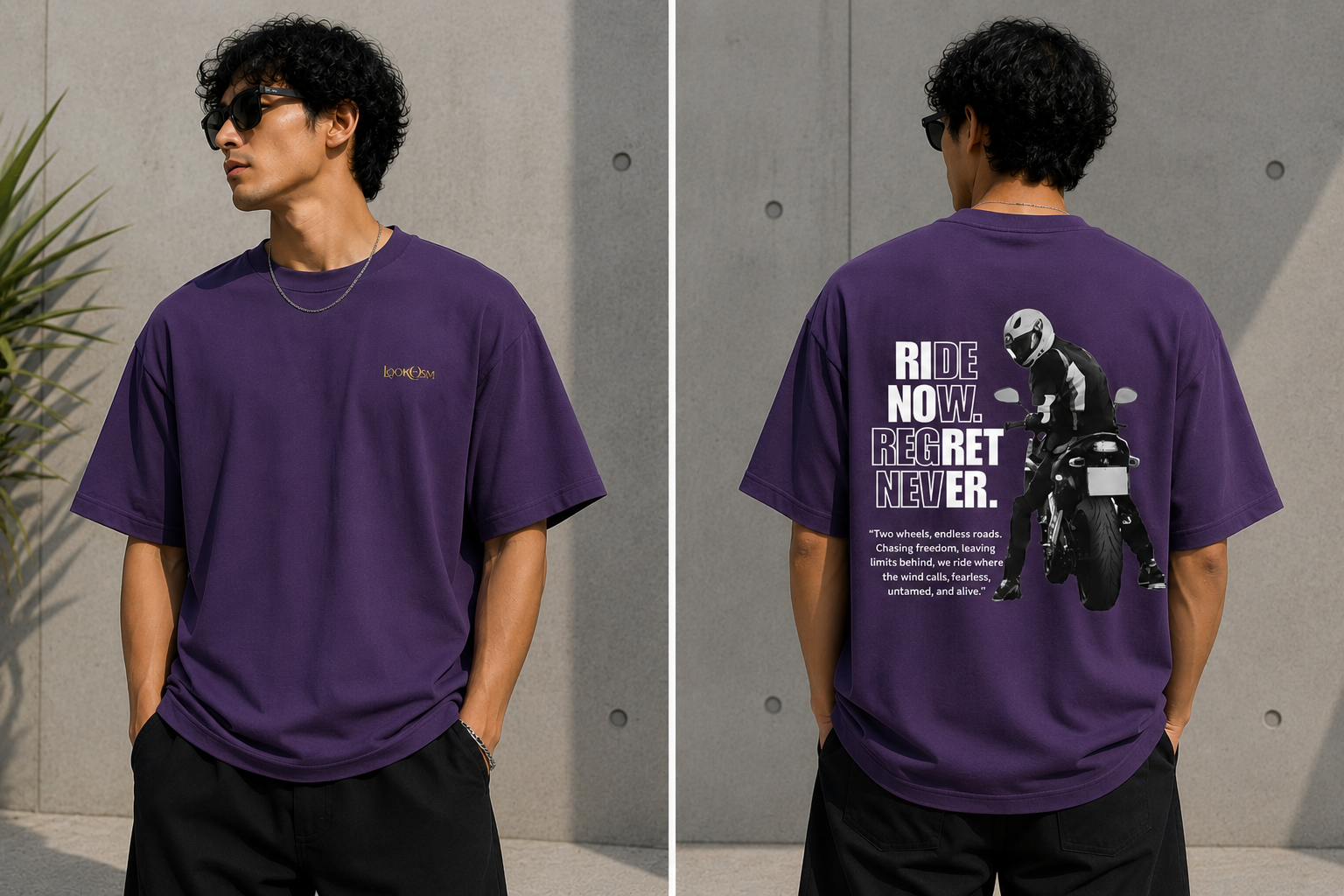 Ride Now Regret Never Oversized Tee