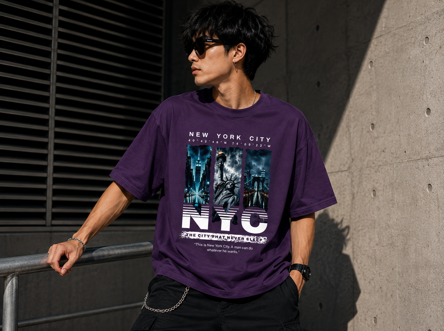 NYC Never Sleeps Oversized Tee