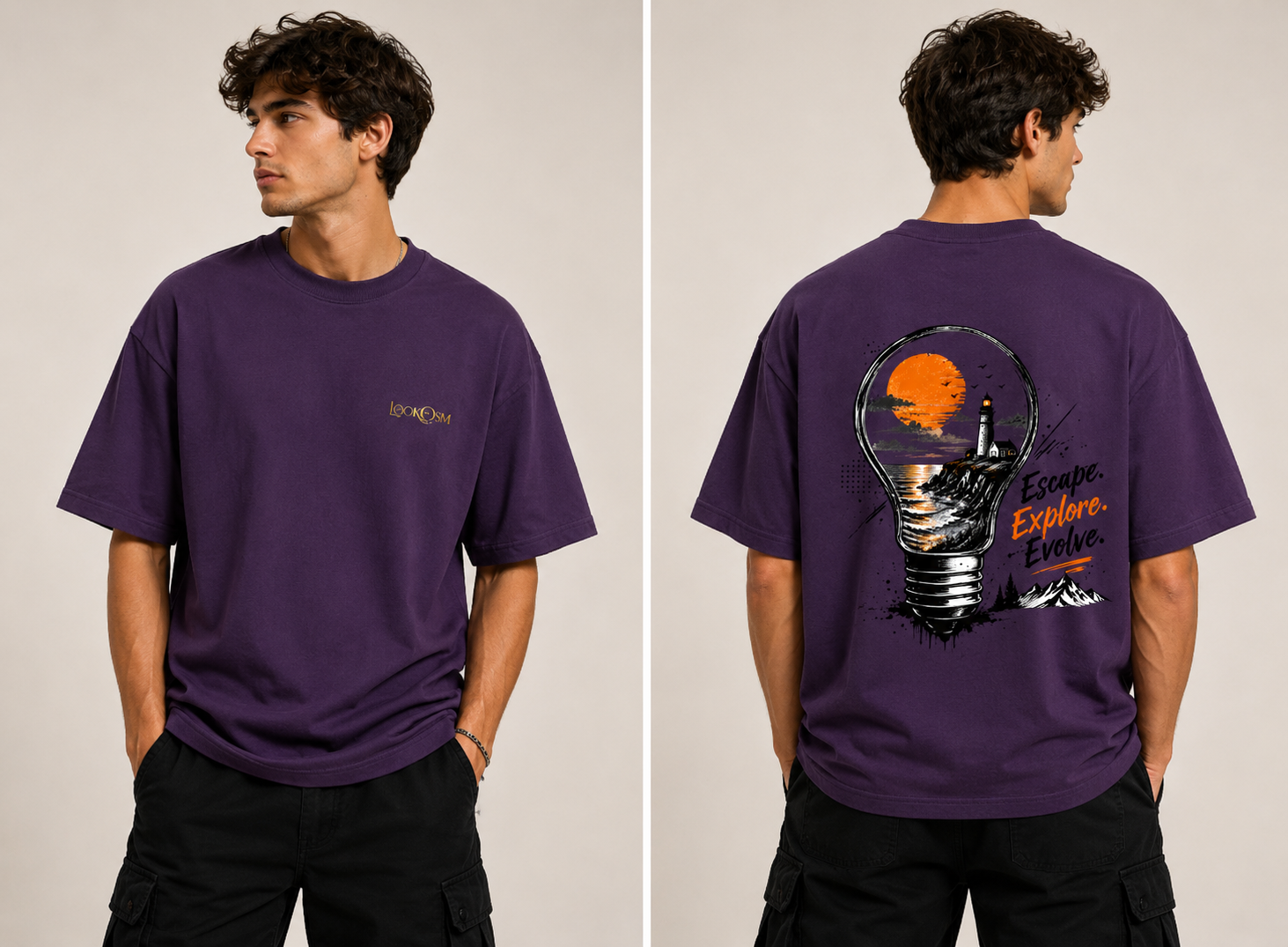 Escape, Explore & Evolve oversized tee
