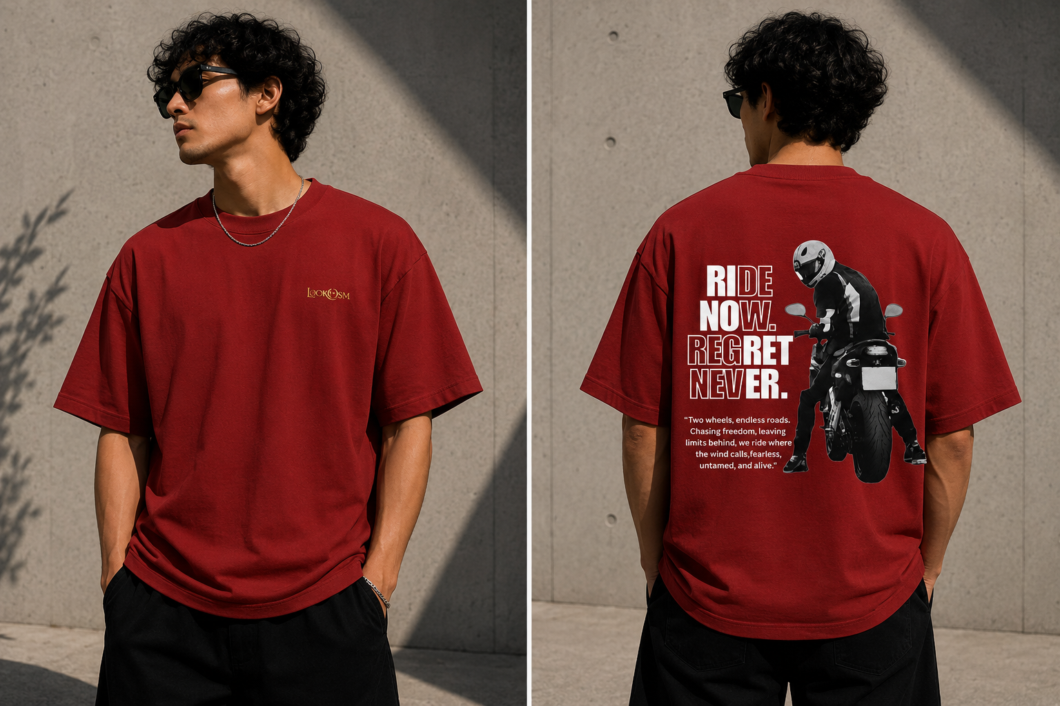 Ride Now Regret Never Oversized Tee