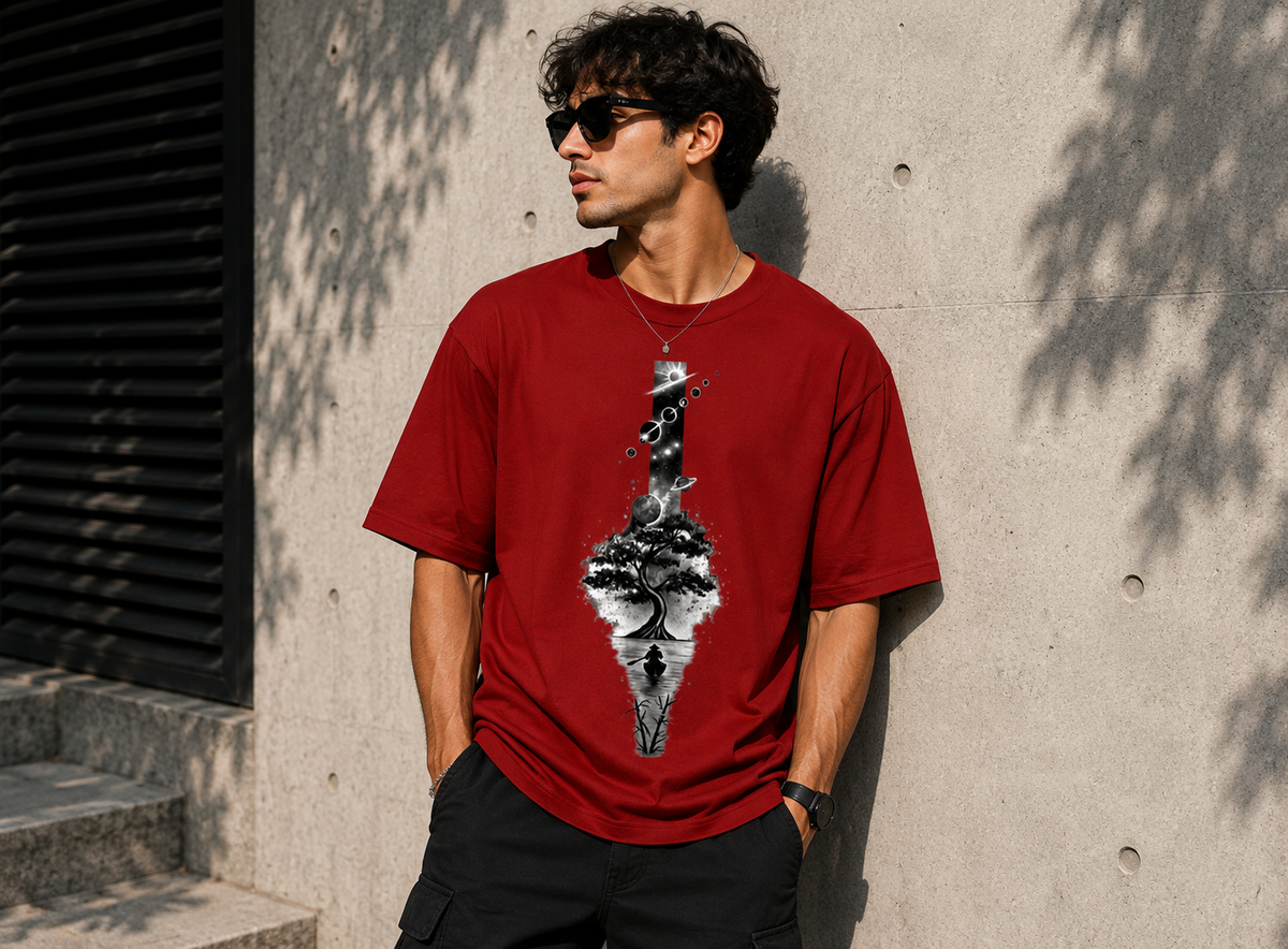 Tree & Moon Oversized Tee