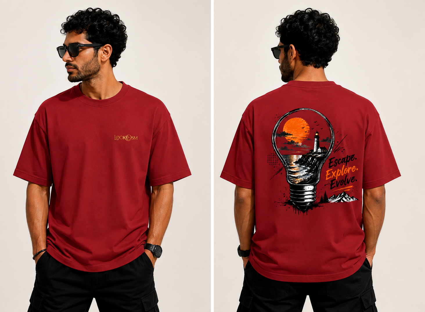 Escape, Explore & Evolve oversized tee