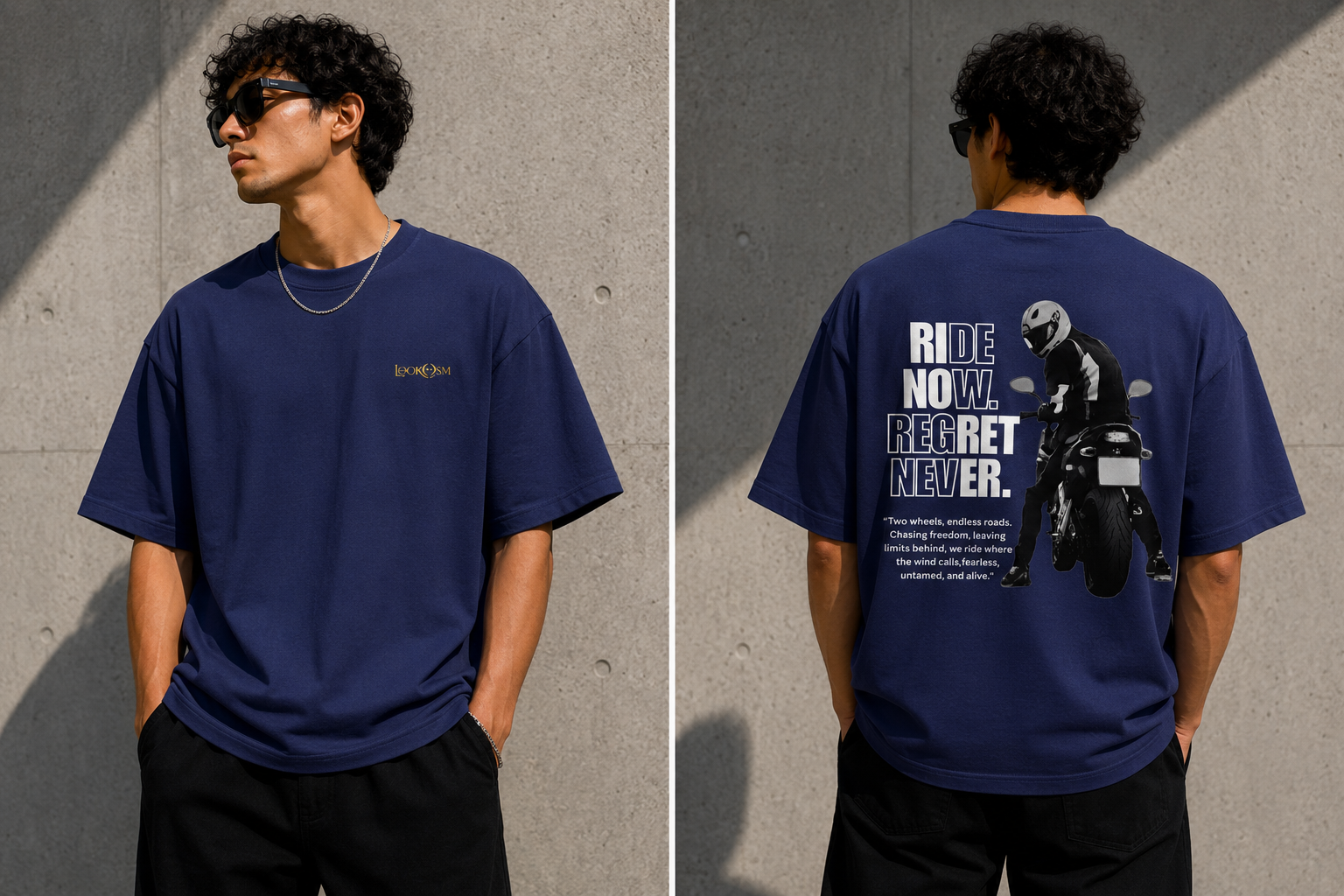 Ride Now Regret Never Oversized Tee