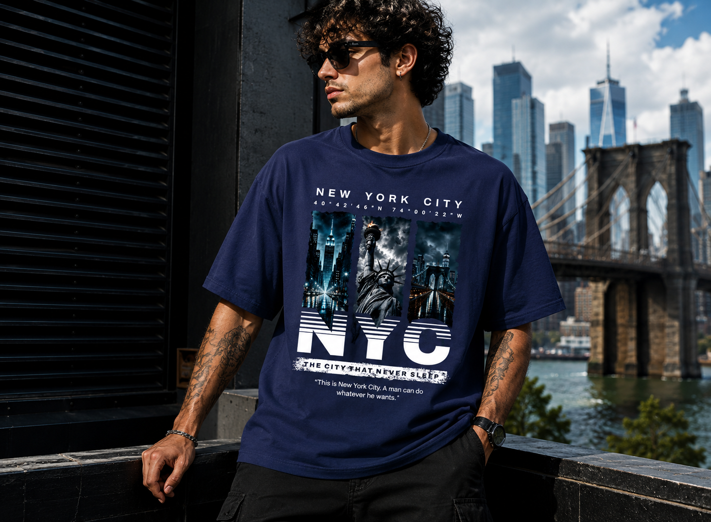 NYC Never Sleeps Oversized Tee