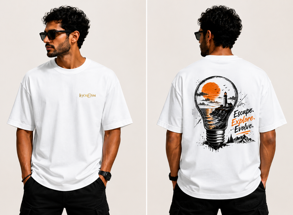 Escape, Explore & Evolve oversized tee
